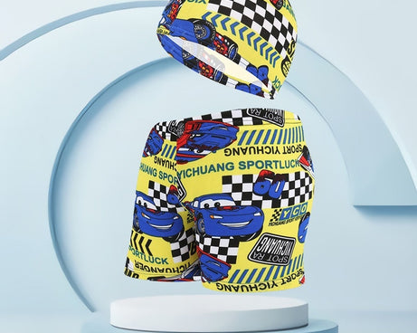 Children's Swimming Trunks Beach Vacation With Swimming Cap Suit