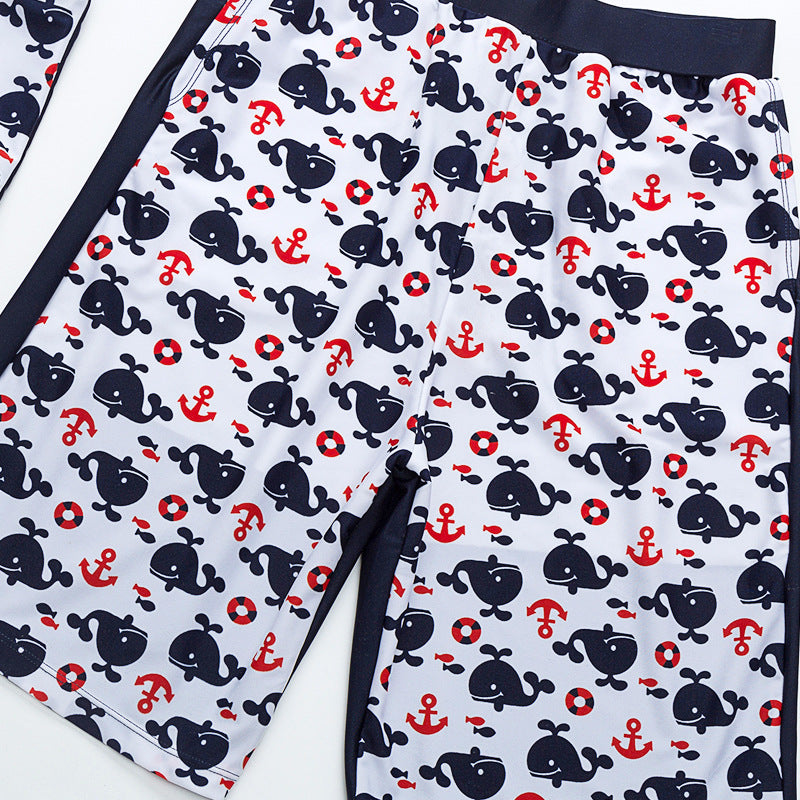 New Children's Swimming Trunks Parent Child New Children's Beach Flat Corner Swimming Trunks Korean Hot Spring Swimsuit