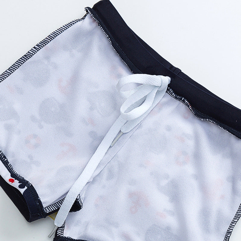 New Children's Swimming Trunks Parent Child New Children's Beach Flat Corner Swimming Trunks Korean Hot Spring Swimsuit