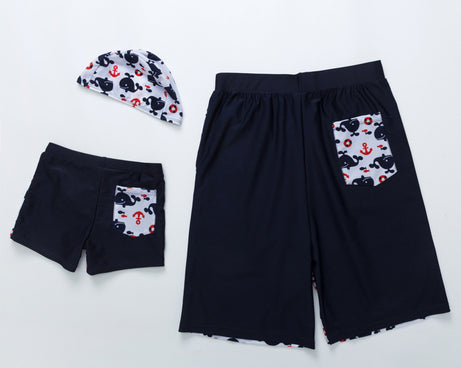 New Children's Swimming Trunks Parent Child New Children's Beach Flat Corner Swimming Trunks Korean Hot Spring Swimsuit