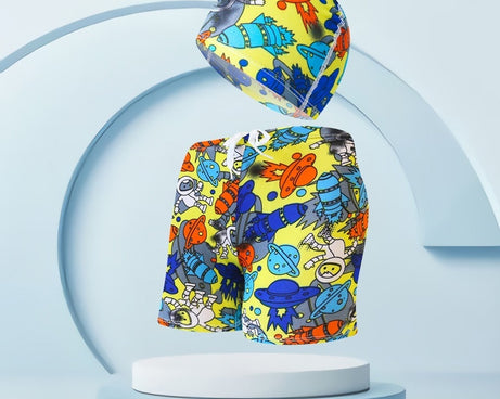 Children's Swimming Trunks Beach Vacation With Swimming Cap Suit