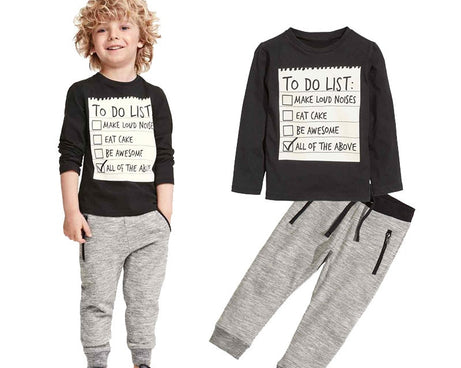 Kids Boys Clothing Set Baby Boy Casual Clothes Spring Autumn Ccotton Long Sleeves T-shirt Pants 2pcs Suit For 3-7 Years