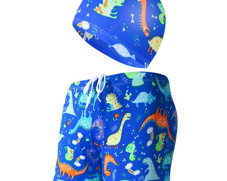 Children's Swimming Trunks Beach Vacation With Swimming Cap Suit